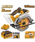 Аккумуляторная циркулярная пила INGCO CSLI18511 INDUSTRIAL 20 В 185 мм 1x4 Ач 6644