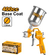 Краскопульт пневматический INGCO ASG4041 400 мл 1,5 мм 6664