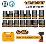 Набор торцевых ударных головок INGCO HKISSD12141 INDUSTRIAL 1/2" 10-27 мм 14 шт. 6779