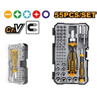 Отверткa реверсивная с набором бит и головок INGCO HKSDB0558 INDUSTRIAL 55 шт. 6795
