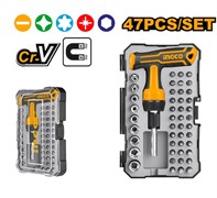 Отверткa реверсивная с набором бит и головок INGCO HKSDB0338 INDUSTRIAL 33 шт. 6798