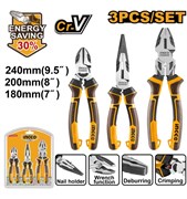 Набор шарнирно-губцевого инструмента INGCO HKHLPS2832 INDUSTRIAL 3 шт. 6809