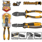 Плоскогубцы комбинированные INGCO HCCP58200 INDUSTRIAL 200 мм 65% 6812