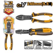 Плоскогубцы комбинированные INGCO HCCP58240 INDUSTRIAL 240 мм 65% 6813