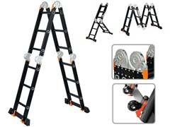 Лестница алюм. многофункц.4х5 ступ.(стрем.-283см,лестн.-580см) 15,5кг BLACK LINE STARTUL (ST9930-05) 7239
