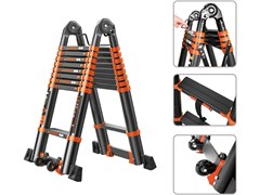Лестница телескопическая 2-х секц. алюм. 290/580см, 2х7 ступ. 19,2кг BLACK LINE STARTUL (ST9932-058) 7244
