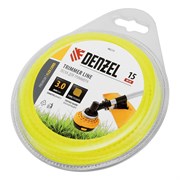 Леска для триммера зубчатый квадрат, 3мм х 15м, блистер FLEX CORD, Denzel 9051