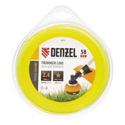 Леска для триммера, звезда 2.4 мм х 58 м, блистер Flex cord Denzel 9052