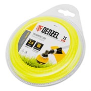 Леска для триммера зубчатый квадрат, 2,4мм х 15м, FLEX CORD, DENZEL 9060