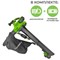 Воздуходув – садовый пылесос аккумуляторный Greenworks 40V GD40BV 2406907UG, бесщёточный, с АКБ на 5 А*ч и ЗУ 5415